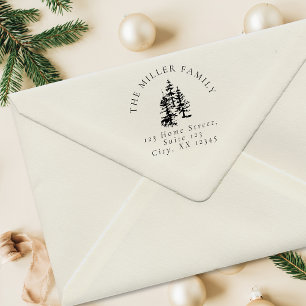 Simple Christmas tree   Pine tree return address Self-inking Stamp