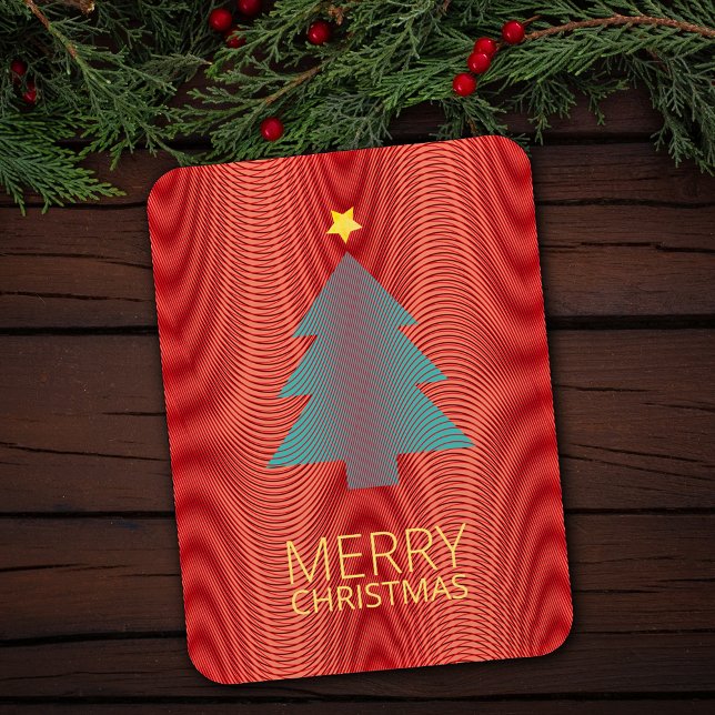 Simple Christmas Tree Red and Green Stripes Trippy Magnet (Creator Uploaded)