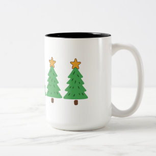 Simple Christmas Tree Two-Tone Coffee Mug