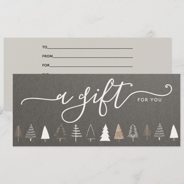 Simple Christmas Trees Holiday Gift Certificate (Front/Back)