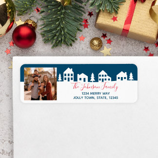 Simple Christmas Village Return Address
