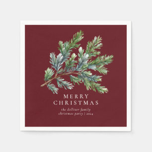 Simple Christmas Watercolor Floral  Napkin