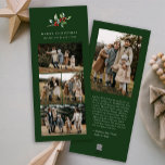 Simple Christmas Watercolor Floral Photo Collage Holiday Card<br><div class="desc">Simple Christmas Watercolor Floral Photo Collage Holiday Card features four photos on the front,  and another photo on the back with room for your longer message.</div>