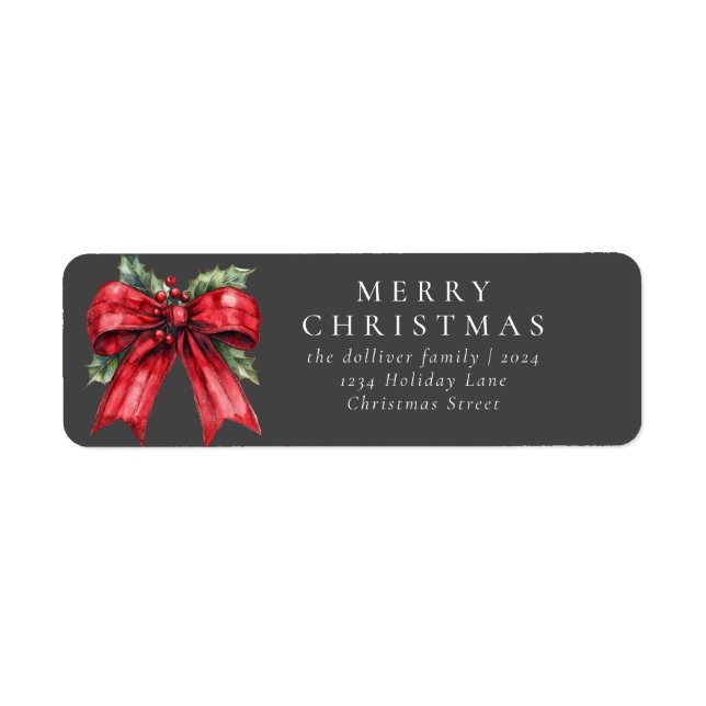 Simple Christmas Watercolor Ribbon  (Front)