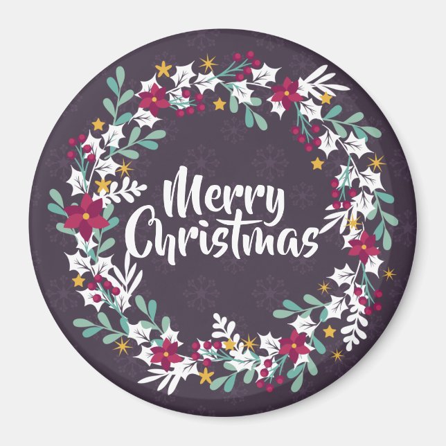 Simple Christmas Wreath Purple | Magnet (Front)