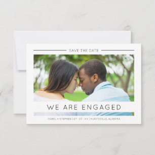 Simple Chrome Modern Typography Script Photo Coupl Save The Date