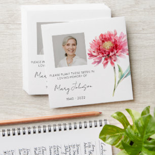Simple Chrysanthemum Photo Funeral Seed Envelope