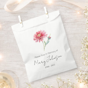 Simple Chrysanthemum Seed packet Funeral Favour Bags