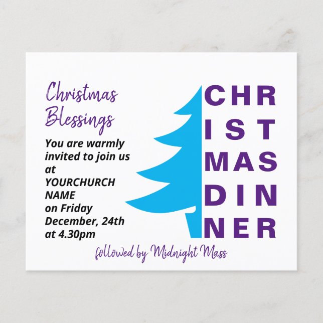 Simple Church Christmas Dinner Invitation Flyer (Front)