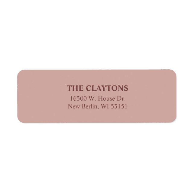 Simple Cinnamon Rose Return Address Labels (Front)