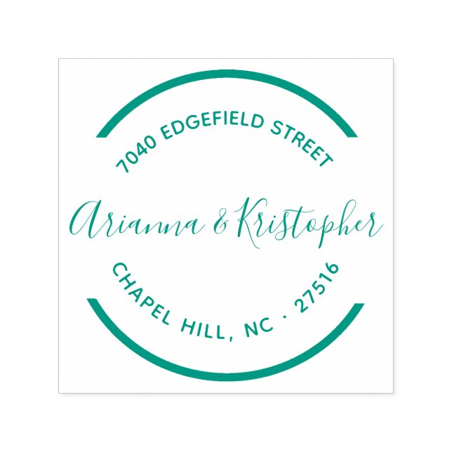 Simple Circle Clean and Clear Mr & Mrs Self-inking Stamp (Design)