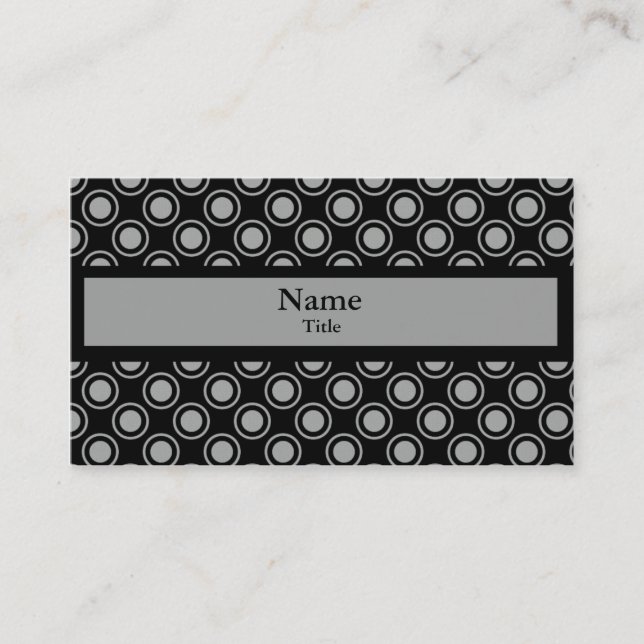 Simple Circles Business Card, Grey Card (Front)