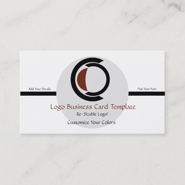 Simple Circles & Crescent - Circle Logo Business Card (Front)