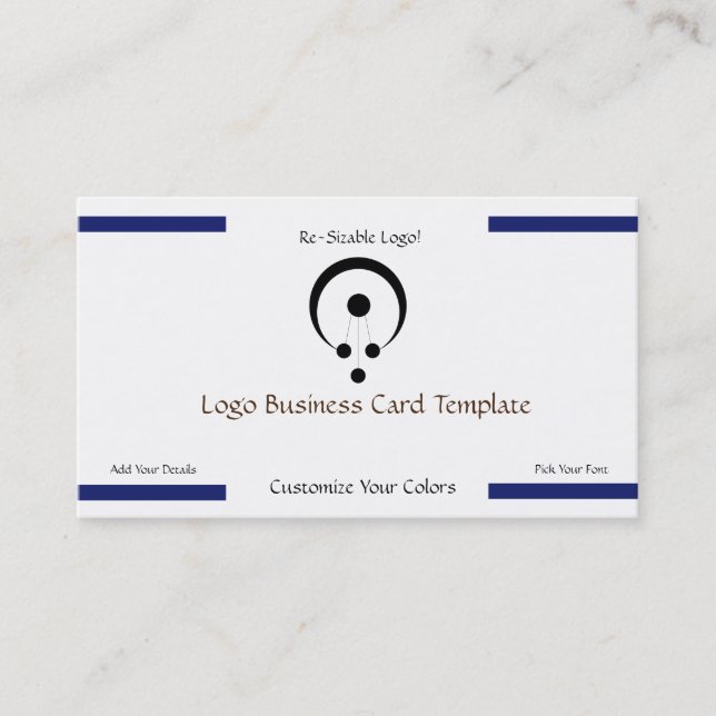 Simple Circles in Black Circle Logo Business Card (Front)