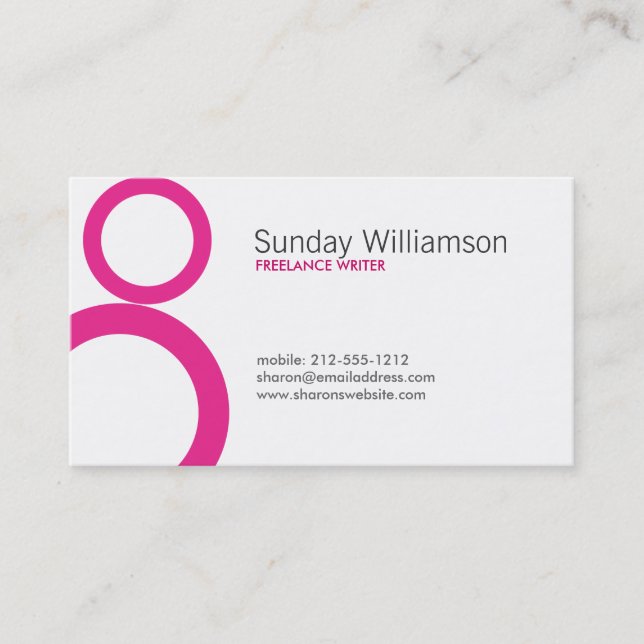 SIMPLE CIRCLES in MAGENTA Business Card (Front)