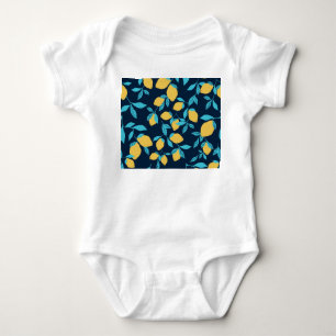 Simple citrus: lemons on blue. baby bodysuit