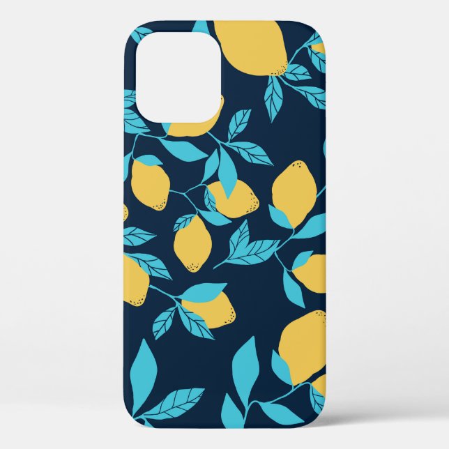 Simple citrus: lemons on blue. Case-Mate iPhone case (Back)
