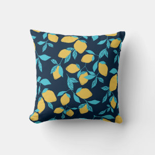 Simple citrus: lemons on blue. cushion