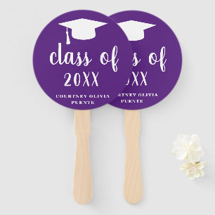 Simple Class Of Mortar Board Modern Graduation Hand Fan