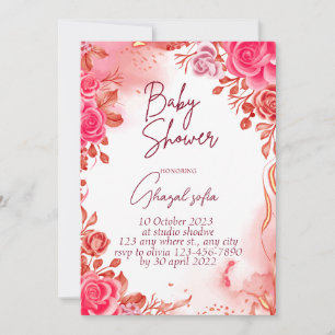 Simple Classic Baby Girl Shower Invitation