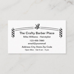 Simple Classic Barber Shop Business Card