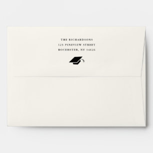 Simple Classic Black and White Graduation  Envelope