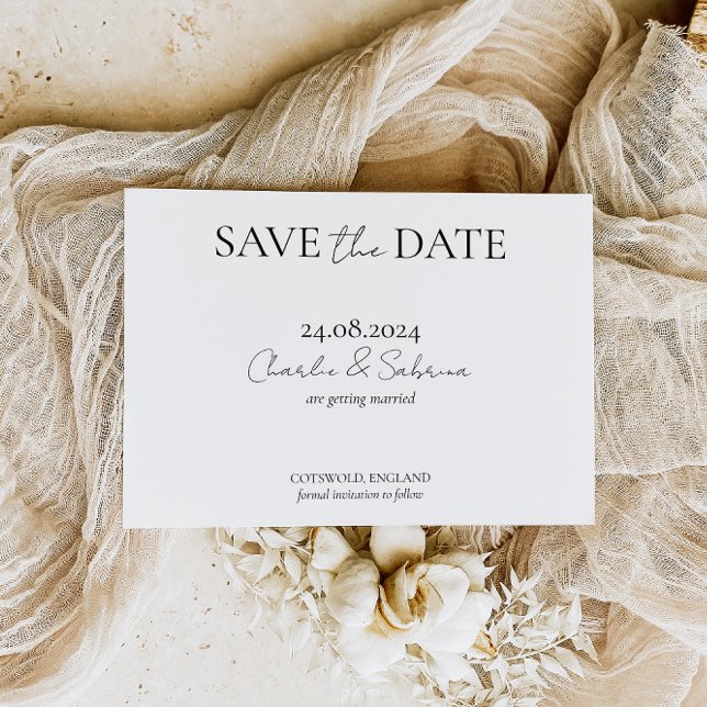Simple Classic Black and White Save the Date (Creator Uploaded)