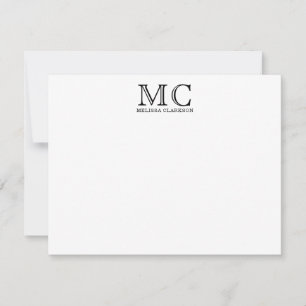 Simple Classic Black Monogram Typography Card
