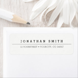 Simple Classic Black & White Return Address Label