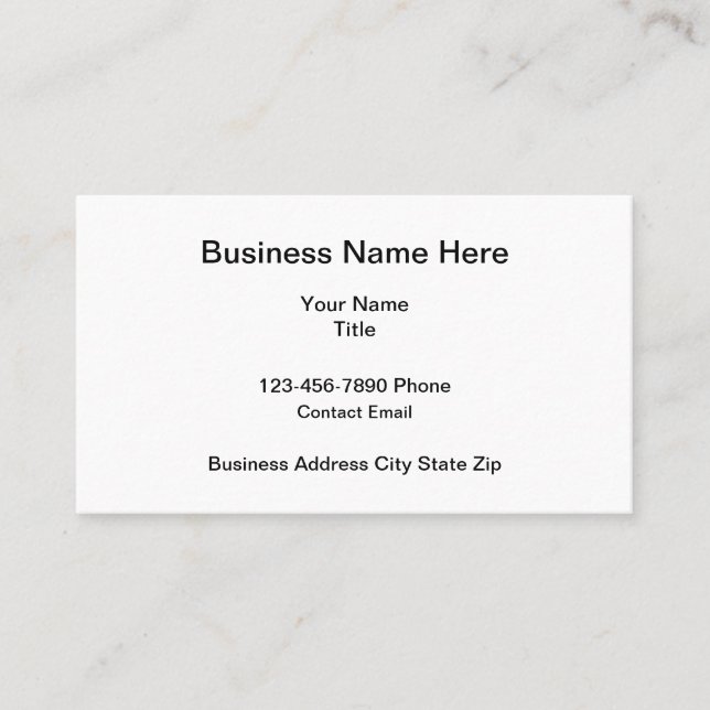 Simple Classic Business Cards For New Business (Front)