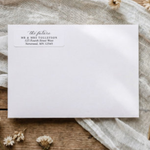 Simple Classic Calligraphy Wedding Return Address