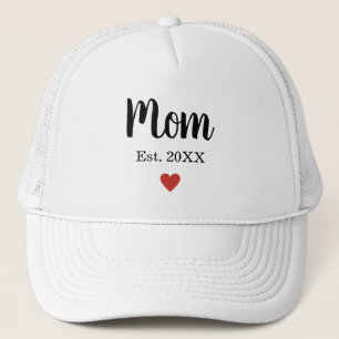 Simple Classic Chic Cute Mum Est Year Little Heart Trucker Hat