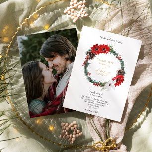 Simple Classic Christmas Formal Photo Wedding Invitation