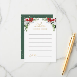 Simple Classic Christmas Wedding Advice Card