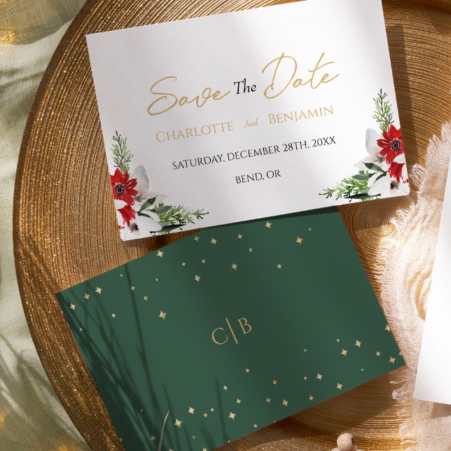 Simple Classic Christmas Wedding Save The Date (Creator Uploaded)