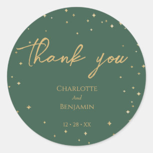 Simple Classic Christmas Wedding Thank You Sticker