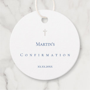 simple classic Confirmation Favour Tags