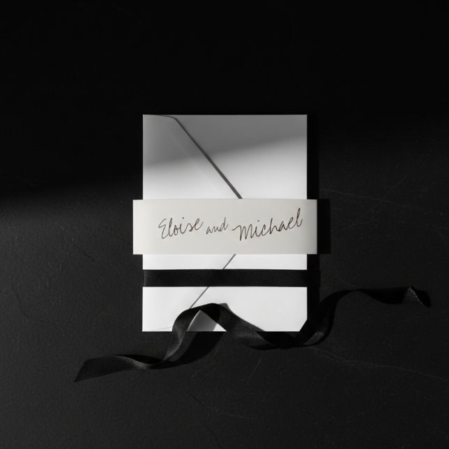 Simple Classic Couple Names Wedding Accent Wrap Invitation Belly Band (Simple Classic Couple Names Wedding Accent Wrap)