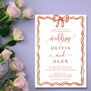 Simple Classic Doodles Wedding Invitation