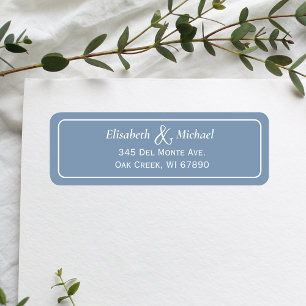 Simple Classic Dusty Blue Wedding Return Address