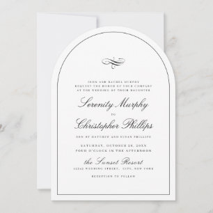 Simple Classic Elegance Script Arch Wedding Invitation