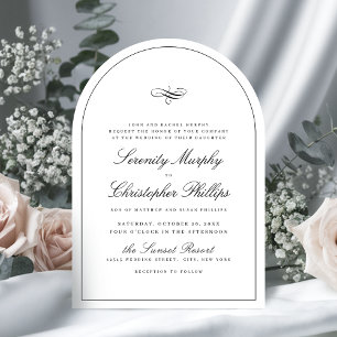 Simple Classic Elegance Script Arch Wedding Invitation