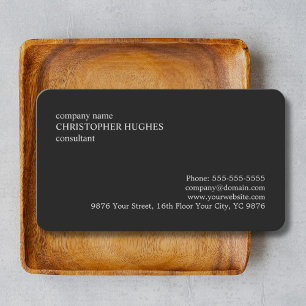 Simple Classic Elegant Black and White Consultant Business Card