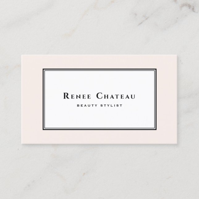 Simple Classic Elegant Blush Pink Beauty Salon Business Card (Front)