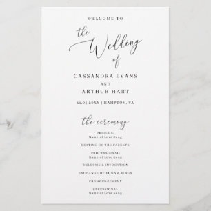 Simple Classic Elegant Budget Wedding Program Flyer
