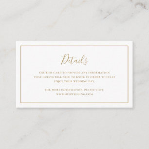 Simple Classic Elegant Formal Gold Wedding Enclosure Card
