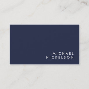 Simple Classic Elegant Name on Dark Navy Blue Business Card