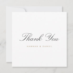 Simple Classic Elegant Script Gold Wedding Thank You Card