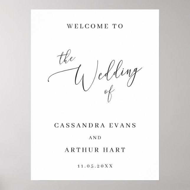 Simple Classic Elegant Welcome Wedding Poster (Front)