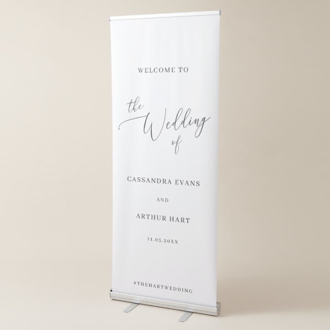 Simple Classic Elegant Welcome Wedding Retractable Banner (3/4)